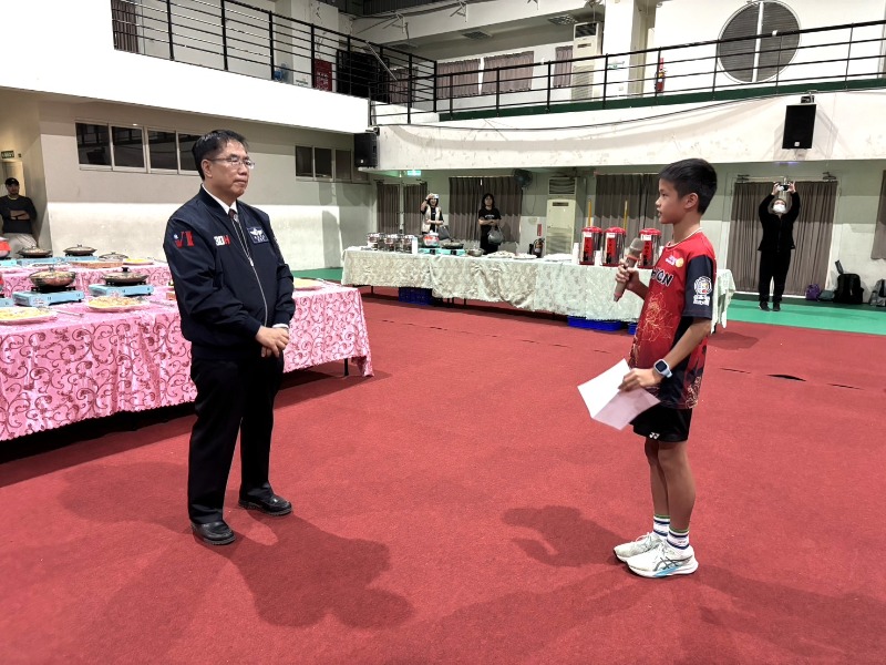 文化國小羽球隊「114年全國國小盃羽球錦標賽」中表現亮眼 文化國小選手代表致感謝詞