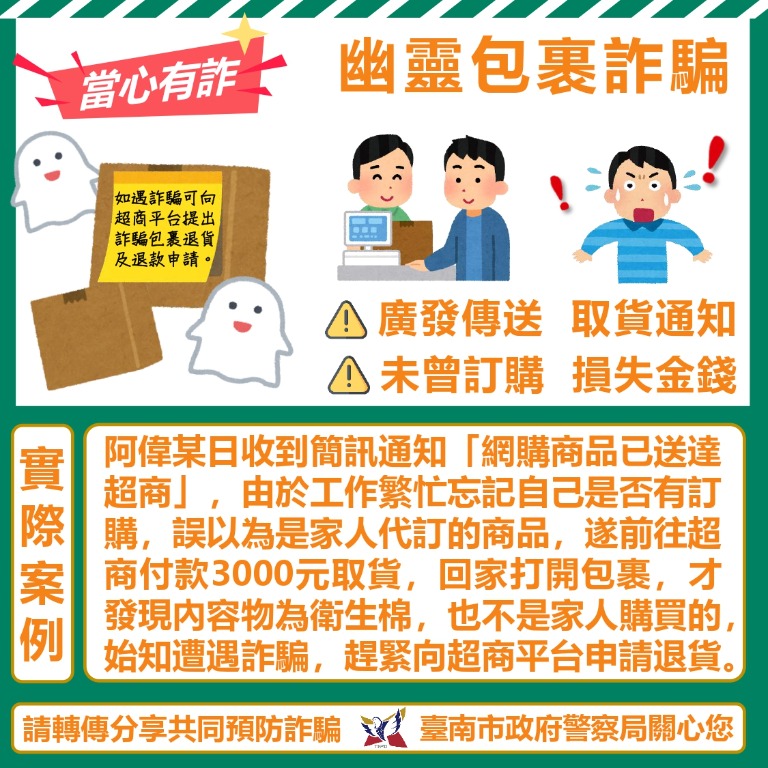 當心幽靈包裹詐騙