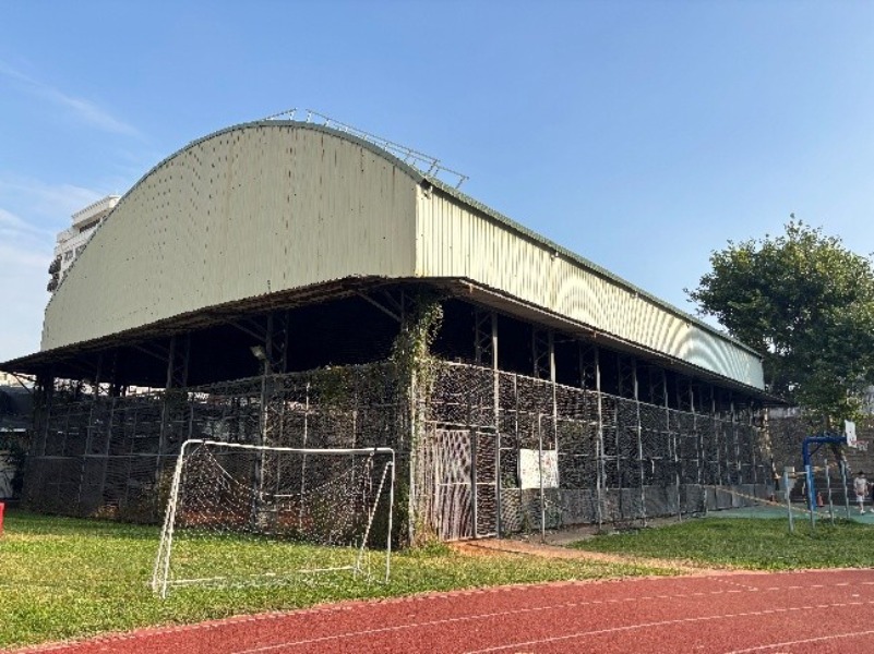 建興國中打擊練習場整修前排水不足易積水