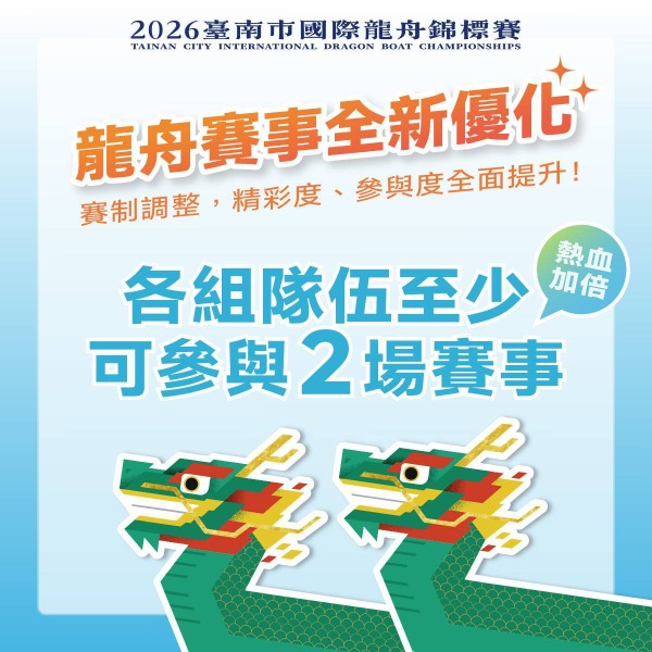 2026臺南市國際龍舟錦標賽賽制優化調整